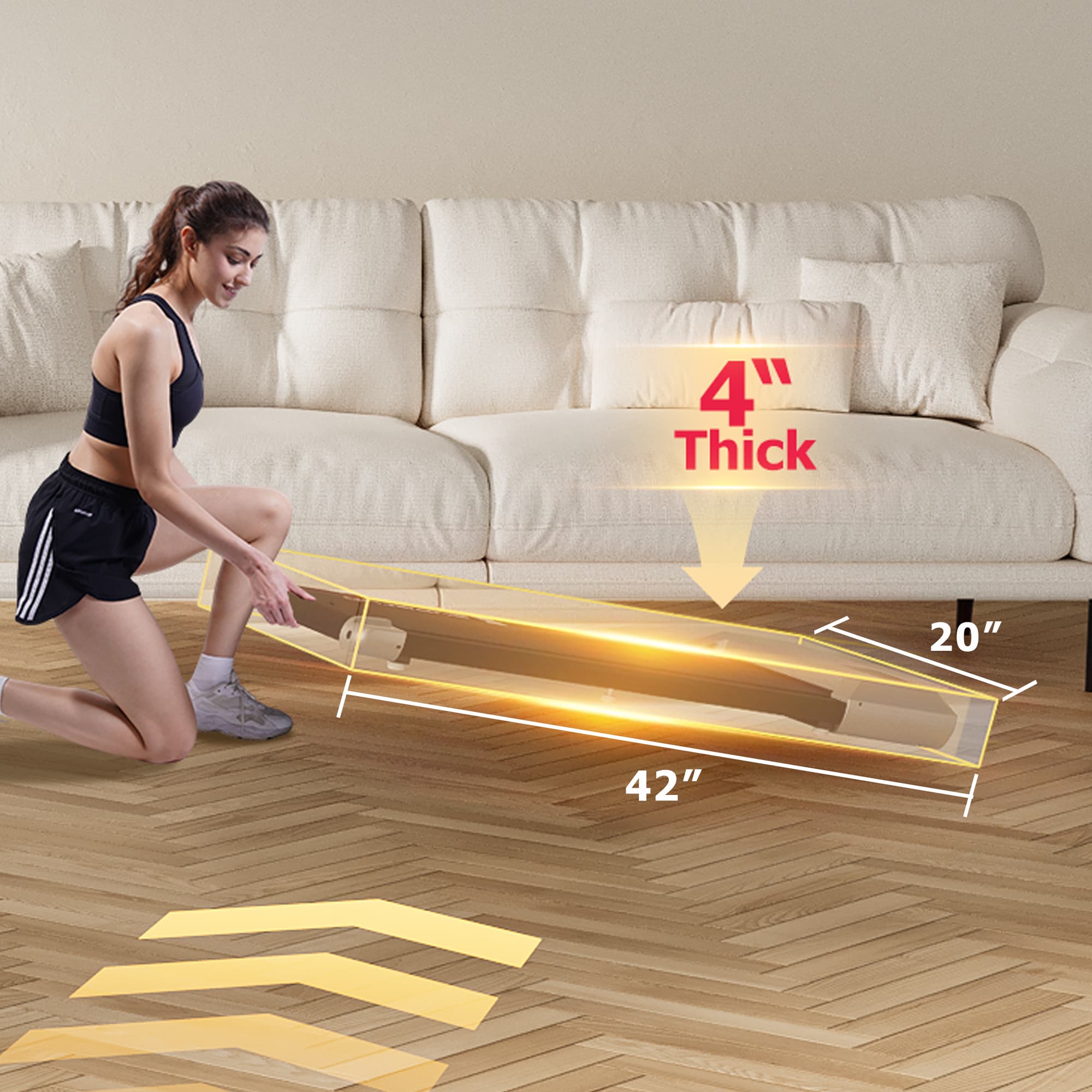 SupeRun® BA04 Mini Walking Pad Under Desk Treadmill with Remote Control