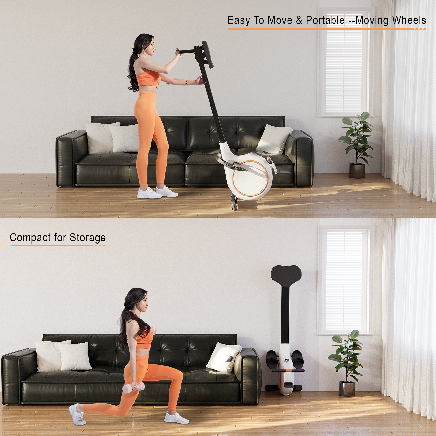 RW600 Adjustable Magnetic Resistance Long Slide Rail Smart Rowing Machine with PitPat