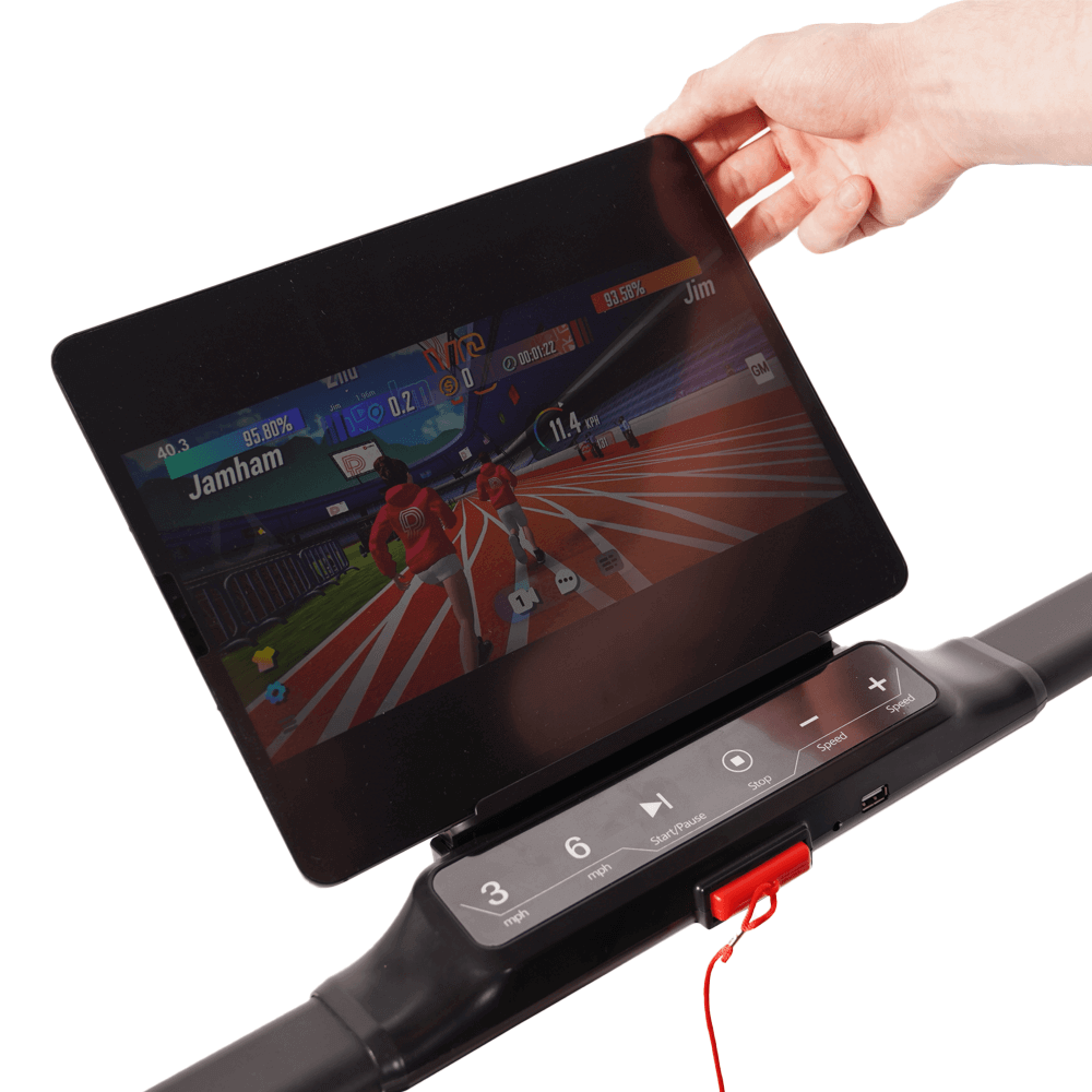 SupeRun® CT04 Foldable 2 in 1 Smart Walking Pad Treadmill with Handrail - Black