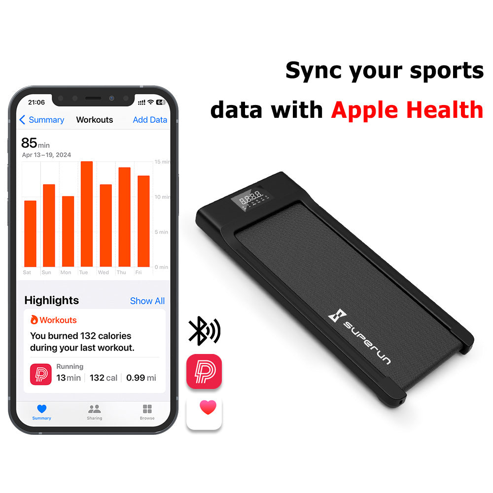 SupeRun® BA03 Smart Walking Pad Under Desk Treadmill with remote control