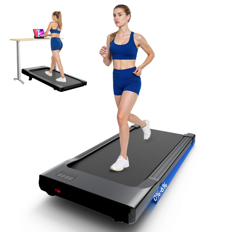 MJWW 6% Walking Pad with Incline,No-Assembly Walking pad Treadmill with APP and Remote Control,LED Display,2.5 HP Quiet Under Desk Treadmills,300 lbs Capacity（BA09-B）