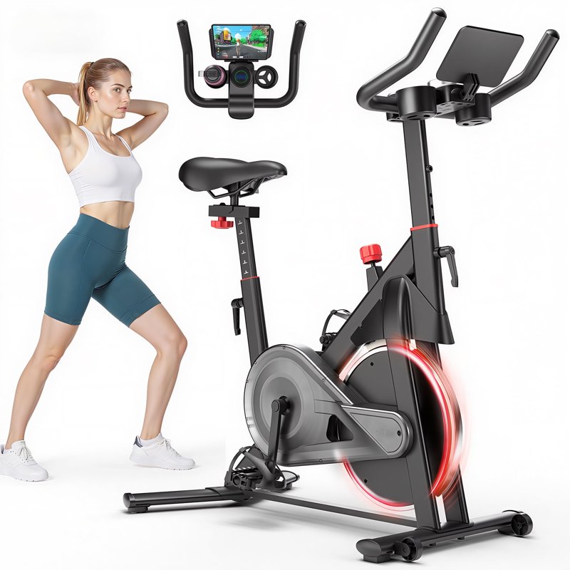 MJWW Exercise Bike-Pro, 32-Level Magnetic Resistance Stationary Bikes for Home, Low Noise 300LBS Weight Capacity Workout Cycling Bike for Home Gym, LCD Monitor, Cup Holder（S1）