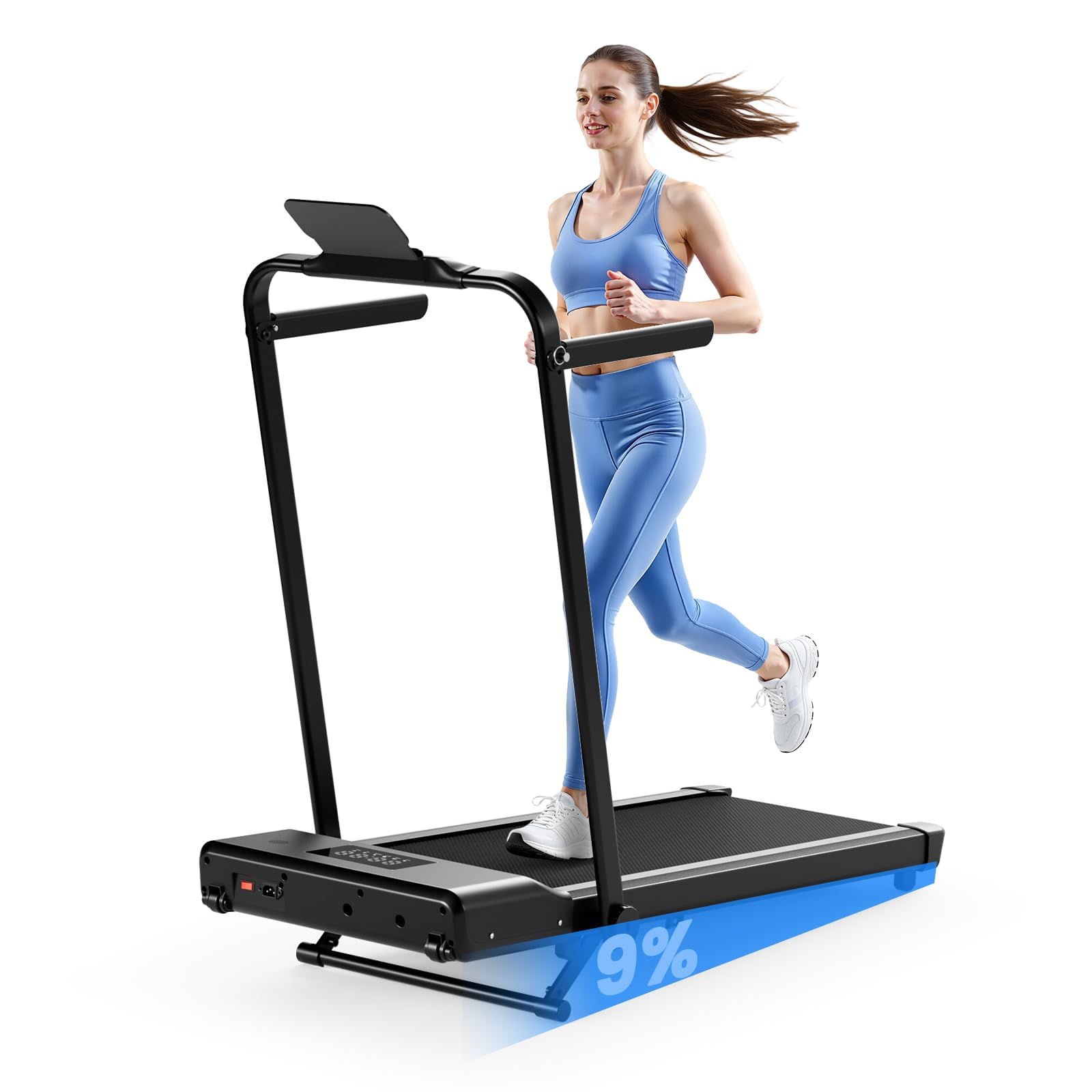 Superun® CT06 Foldable 3 in 1 Treadmill with Incline and Handle Bar（769261720705）