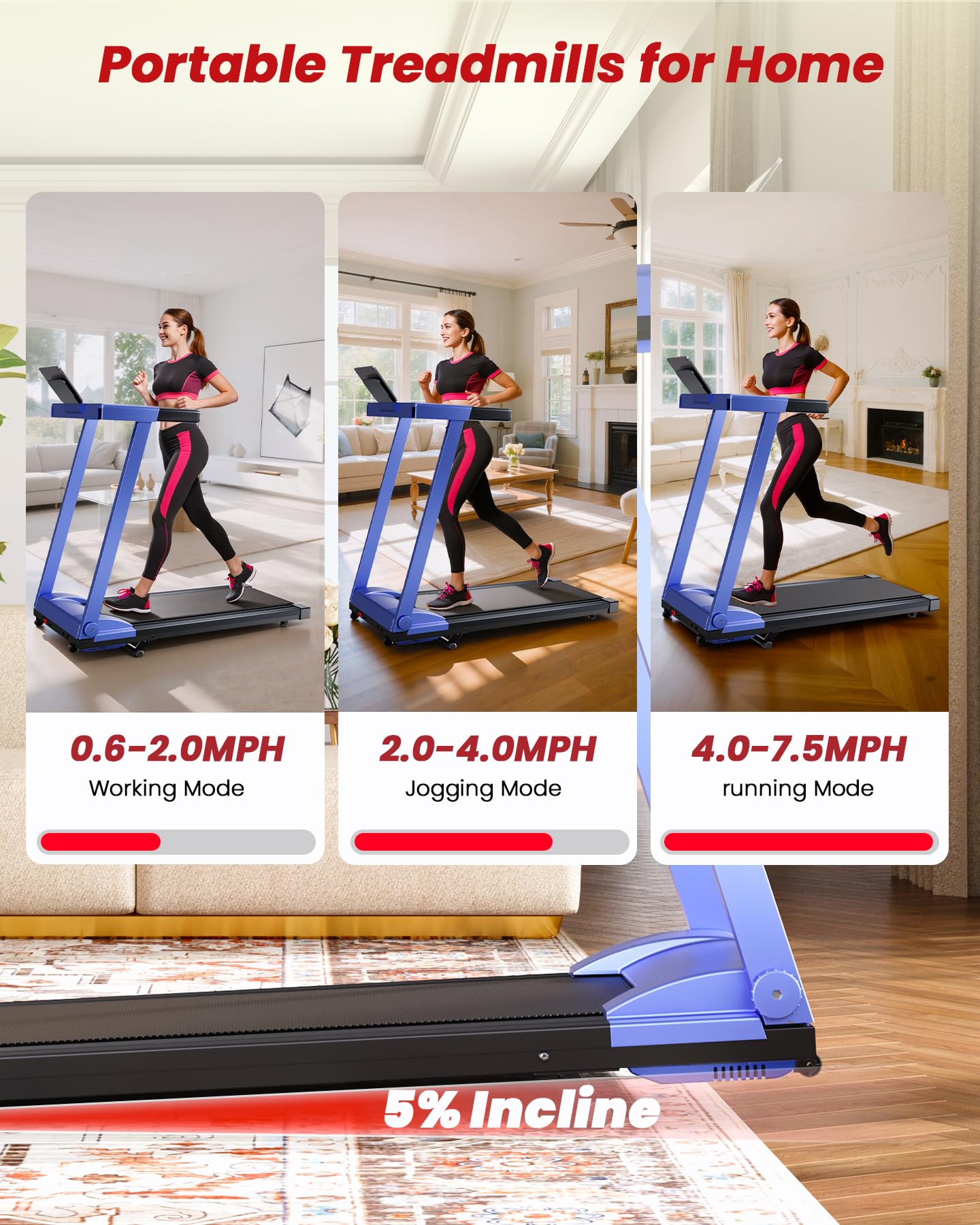Superun® AS03 Treadmills with Incline（769261720743;769261720835）