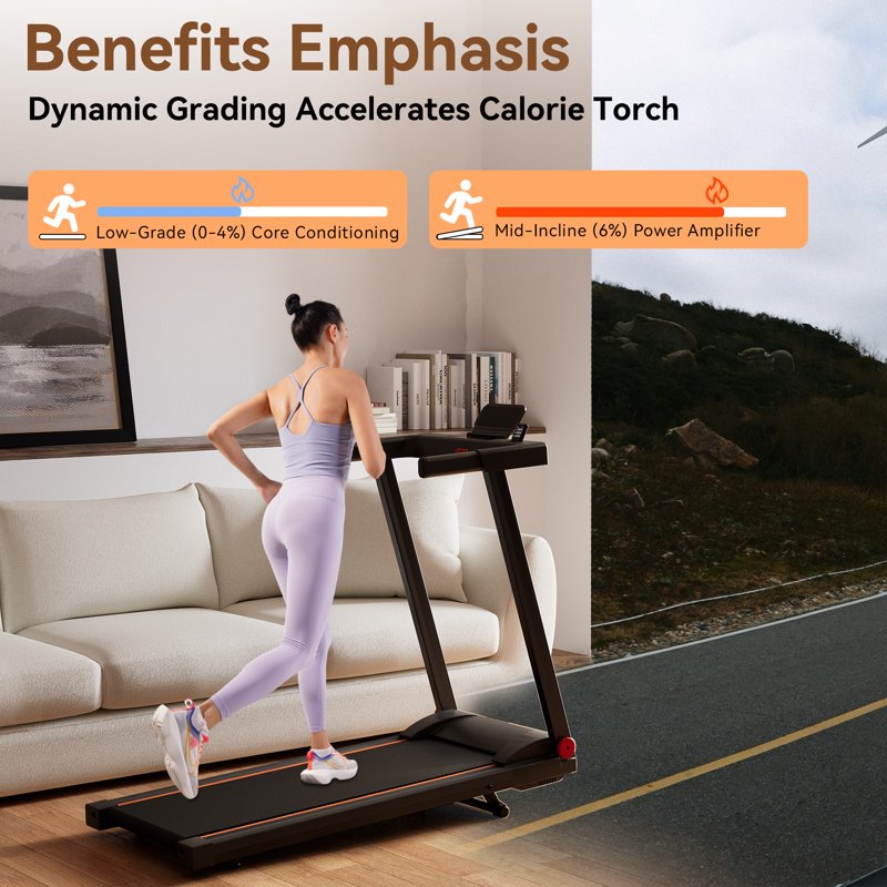 MJWW 4-in-1 Treadmills for Home with Incline and Handles, Folding Treadmill Running Machine for Small Spaces 300 LB 3.0 HP 7.5 MPH Foldable Treadmill with Smart APP（AS03R-A）