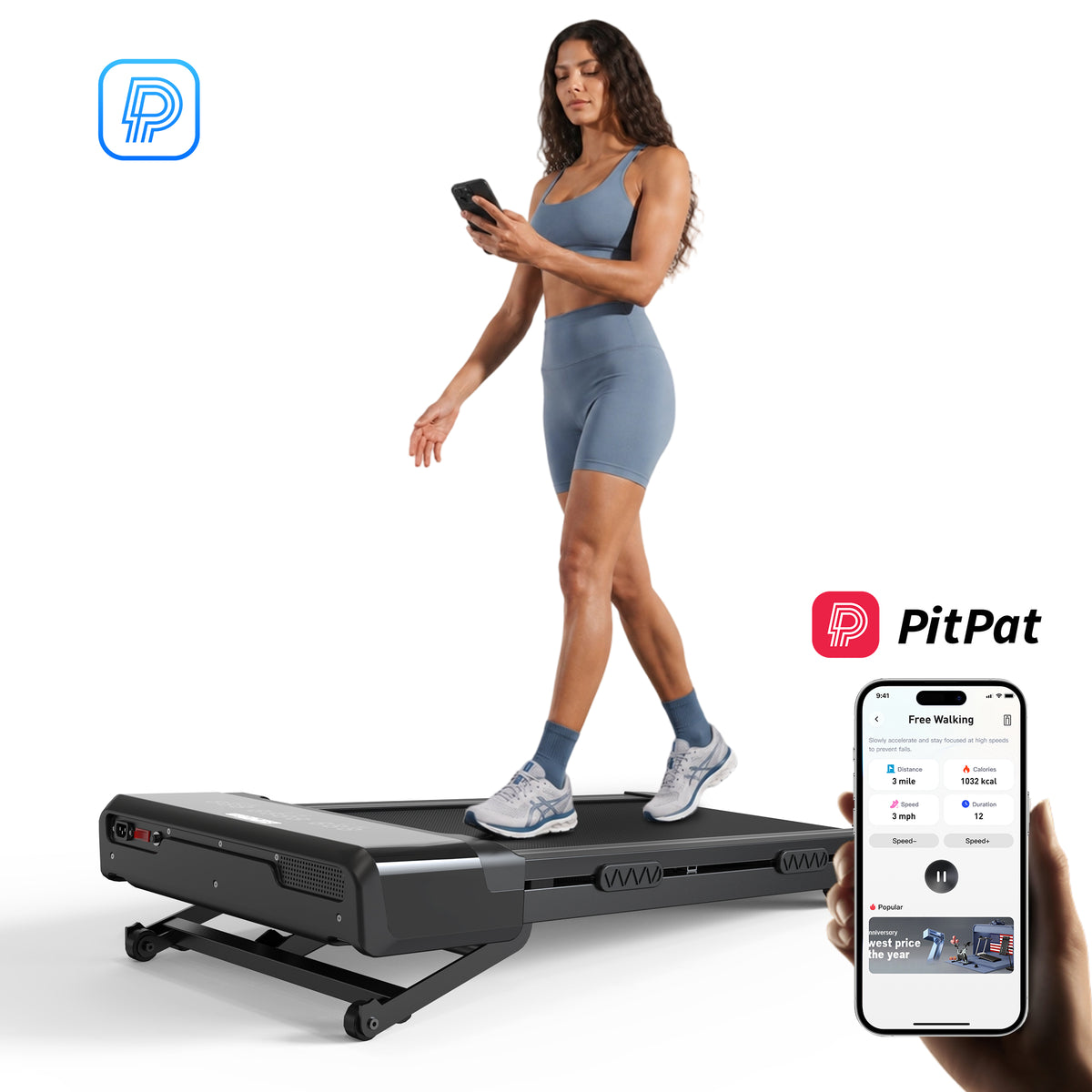 Superun Auto Incline Under Desk Treadmill
