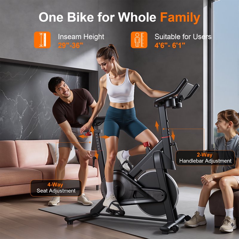 MJWW Exercise Bike-Pro, 32-Level Magnetic Resistance Stationary Bikes for Home, Low Noise 300LBS Weight Capacity Workout Cycling Bike for Home Gym, LCD Monitor, Cup Holder（S1）