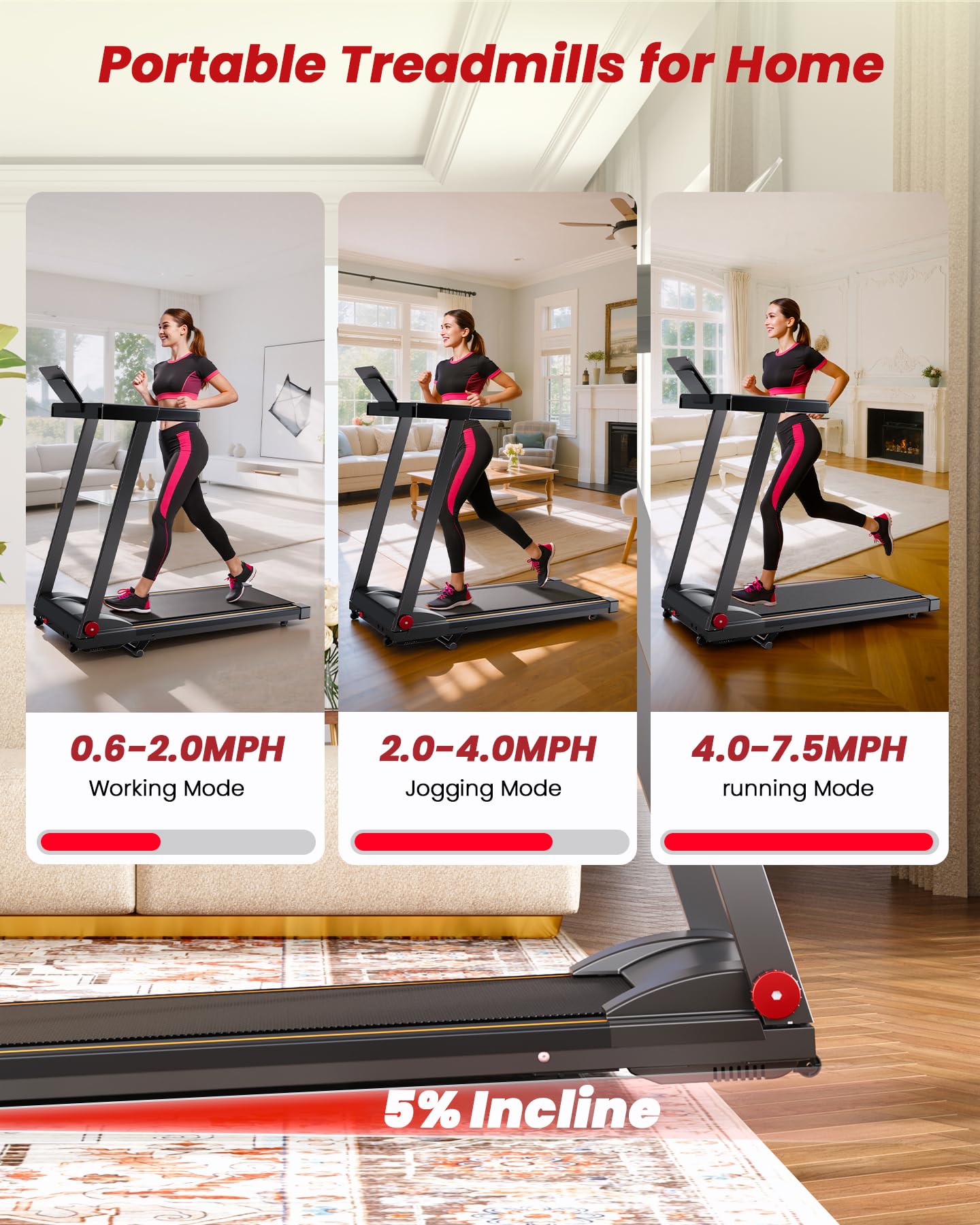 Superun® AS03 Treadmills with Incline（769261720743;769261720835）