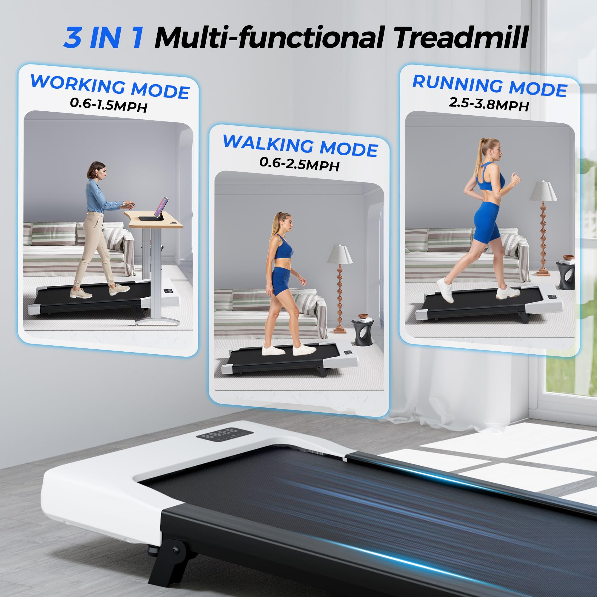 Superun BA09 Under Desk Treadmill,Walking Pad（belt length: 90cm）（694743407570；769261721184）