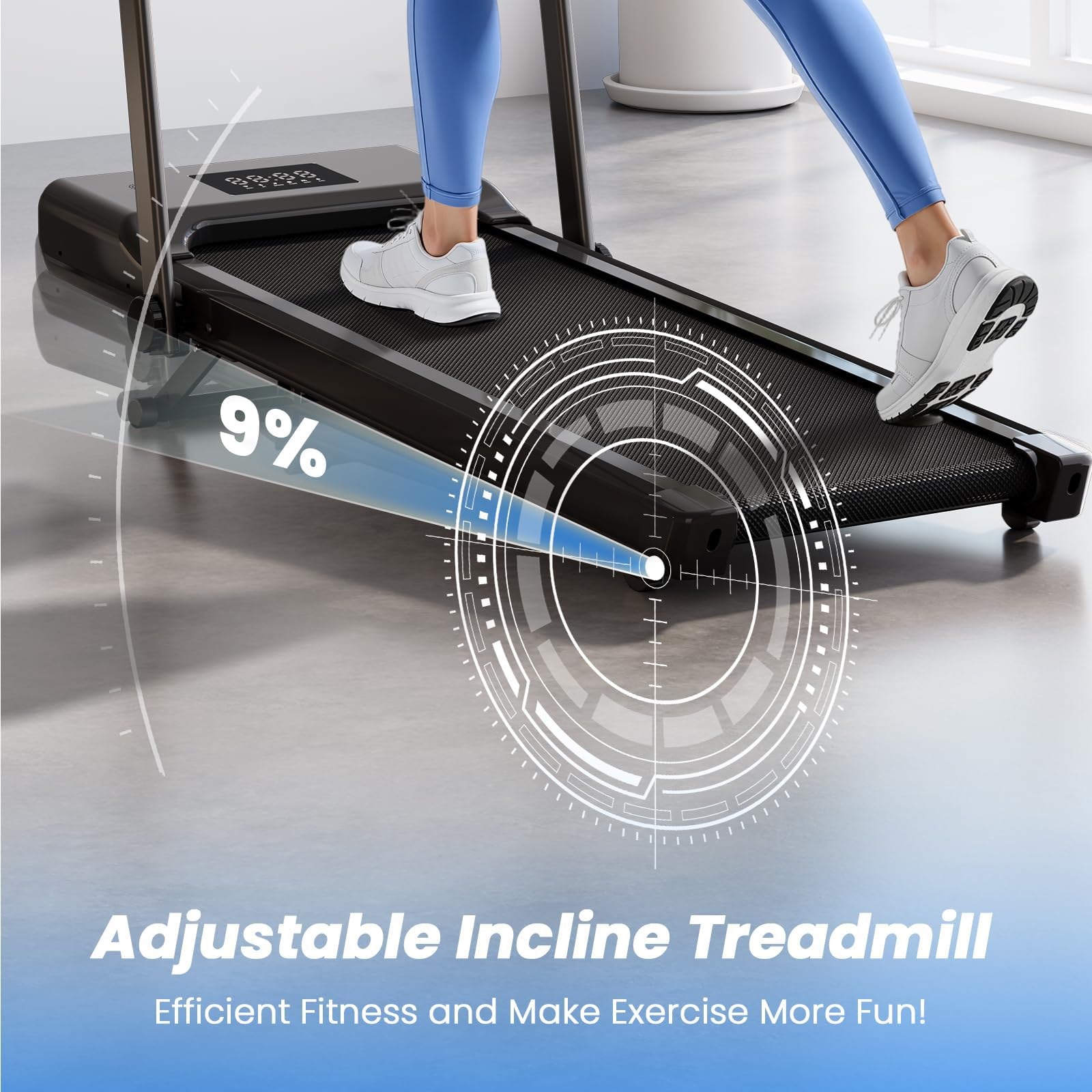 Superun® CT06 Foldable 3 in 1 Treadmill with Incline and Handle Bar（769261720705）