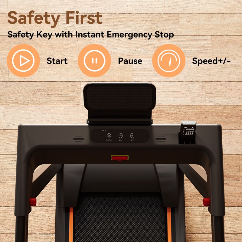 MJWW 4-in-1 Treadmills for Home with Incline and Handles, Folding Treadmill Running Machine for Small Spaces 300 LB 3.0 HP 7.5 MPH Foldable Treadmill with Smart APP（AS03R-A）