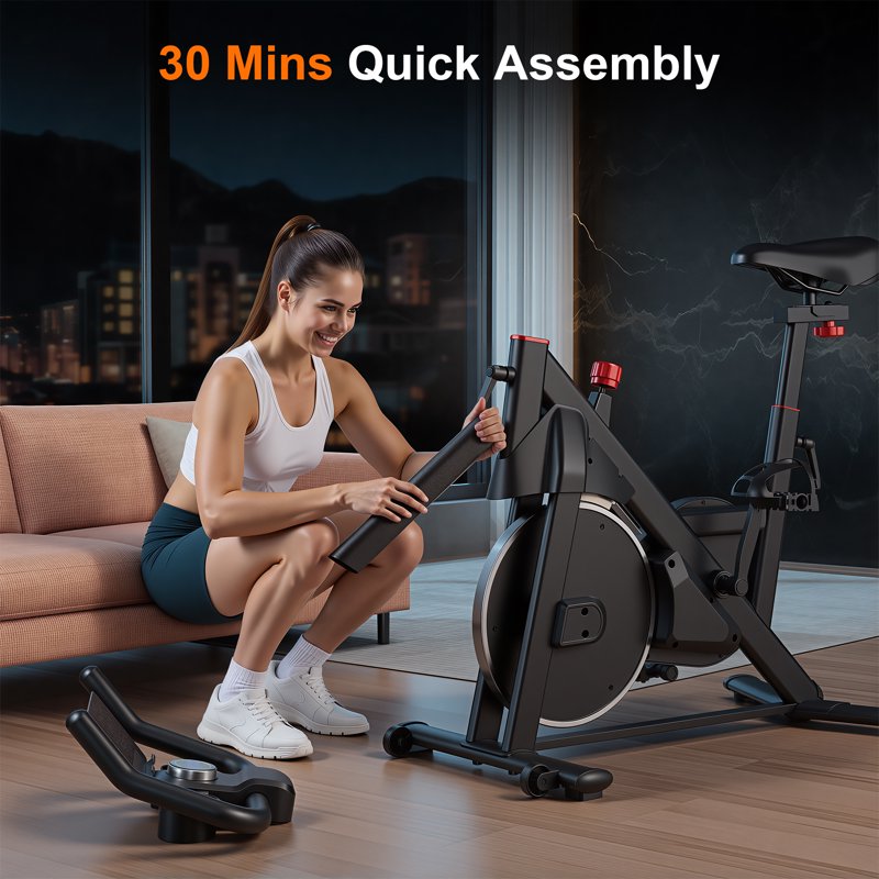 MJWW Exercise Bike-Pro, 32-Level Magnetic Resistance Stationary Bikes for Home, Low Noise 300LBS Weight Capacity Workout Cycling Bike for Home Gym, LCD Monitor, Cup Holder（S1）