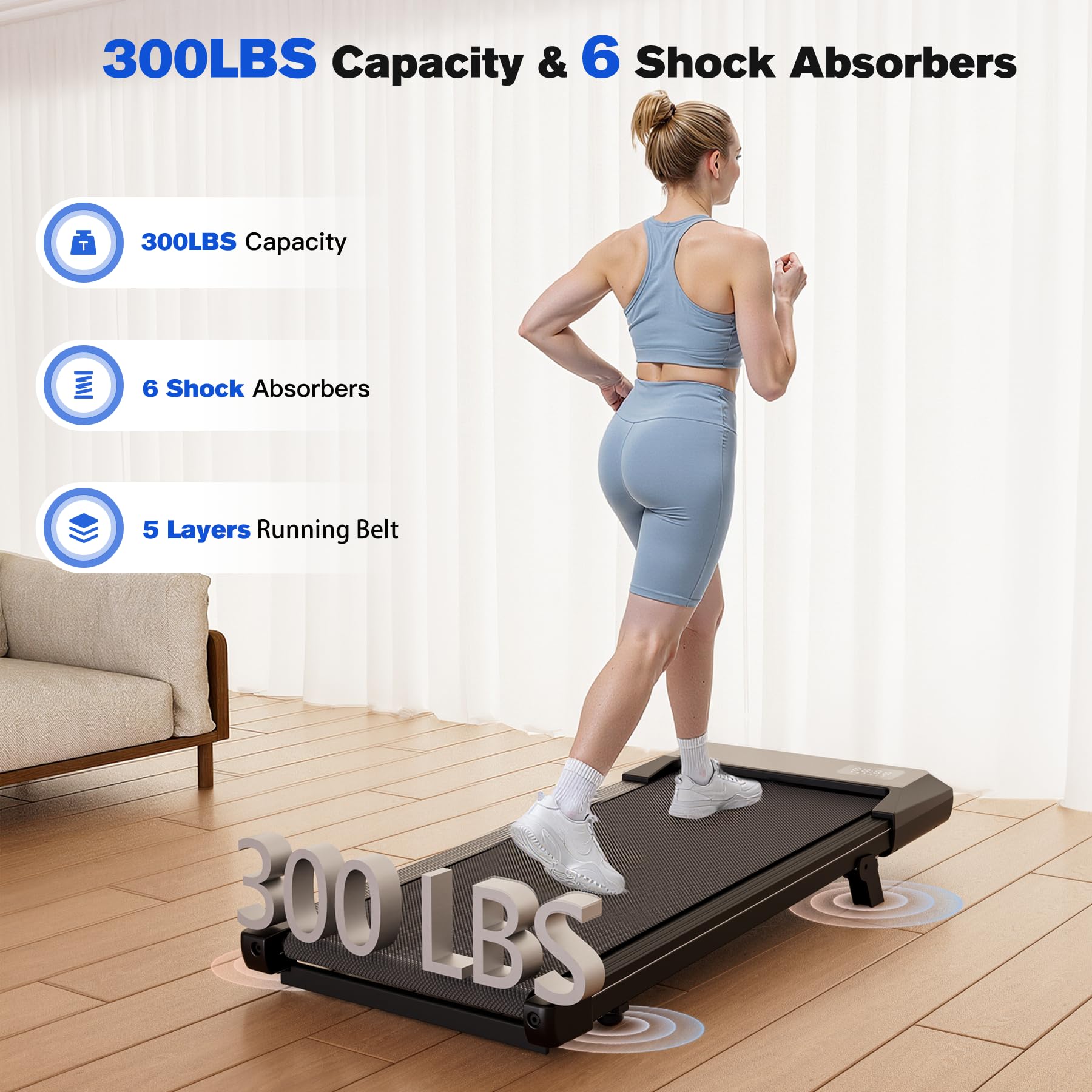 Superun BA16 Under Desk Treadmill,Walking Pad（belt length: 90cm）（199874286037）