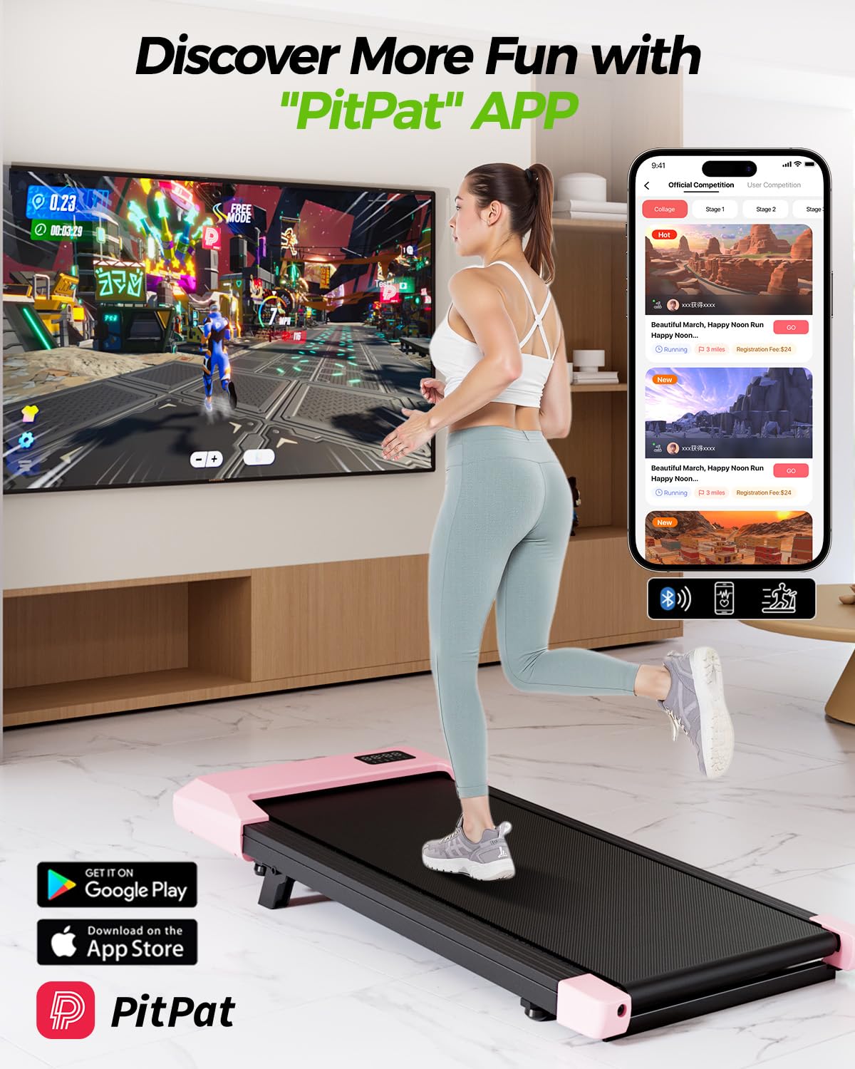 Superun® BA16 Under Desk Treadmill,Walking Pad（belt length: 90cm）（199874670034; 199874510422）