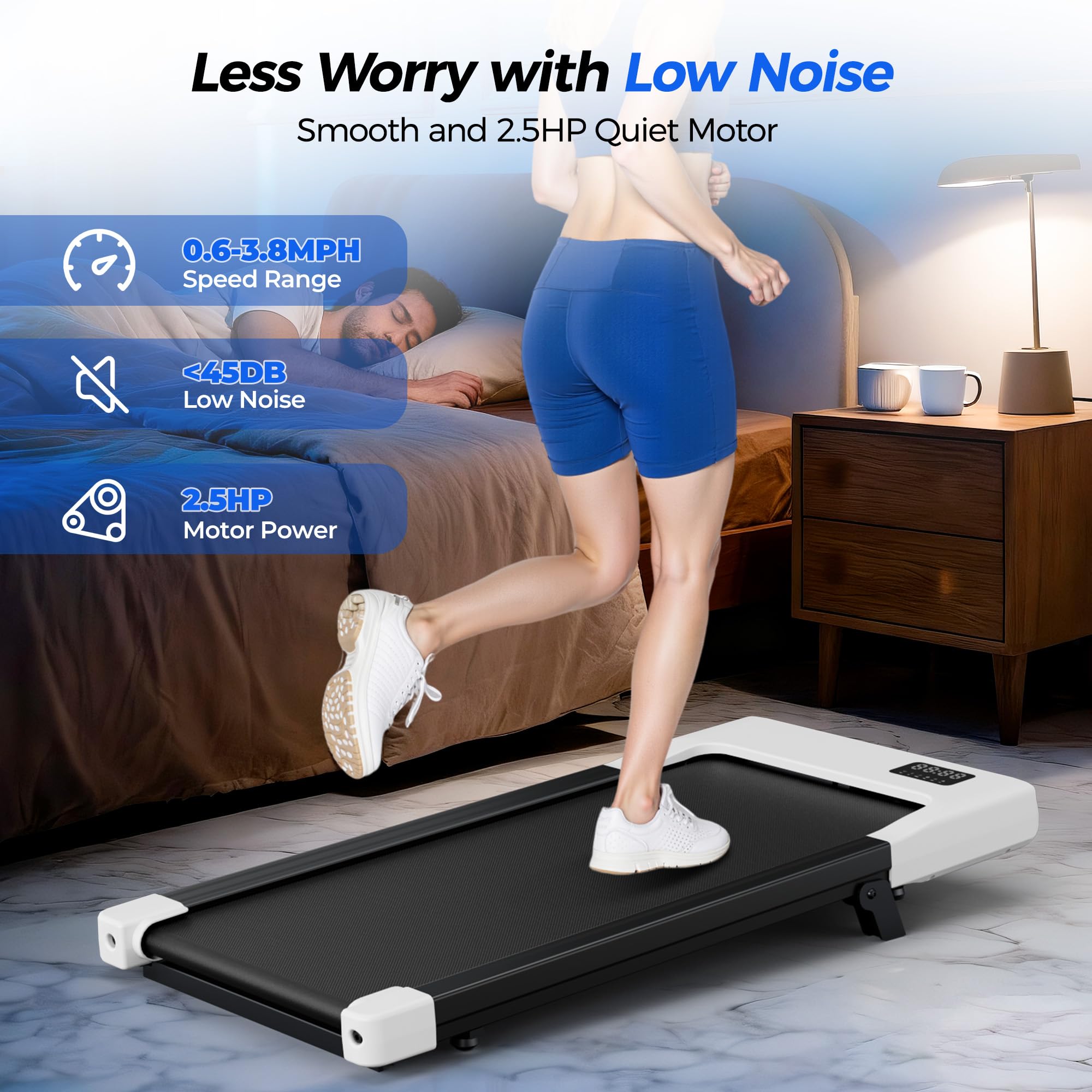 Superun BA09 Under Desk Treadmill,Walking Pad（belt length: 90cm）（694743407570；769261721184）