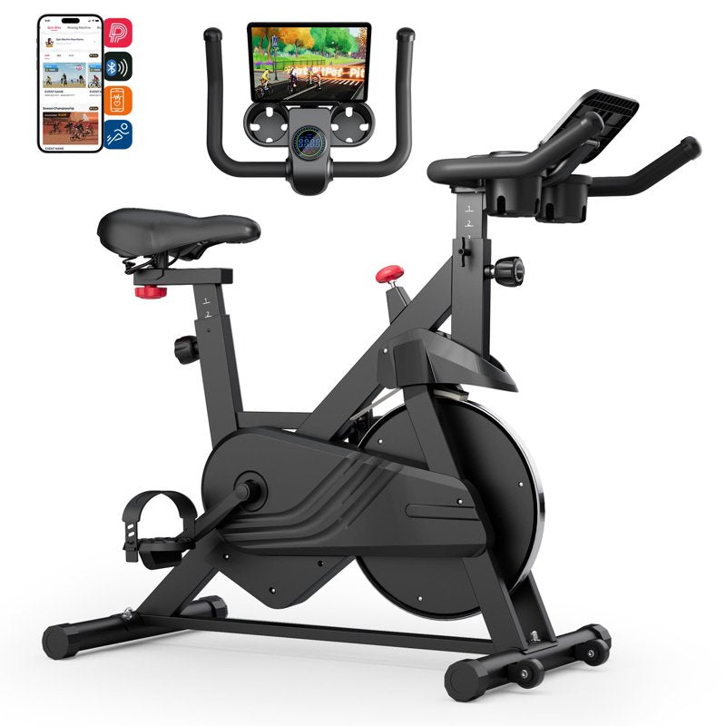 MJWW Exercise Bike-Pro, 32-Level Magnetic Resistance Stationary Bikes for Home, Low Noise 300LBS Weight Capacity Workout Cycling Bike for Home Gym, LCD Monitor, Cup Holder（S1）