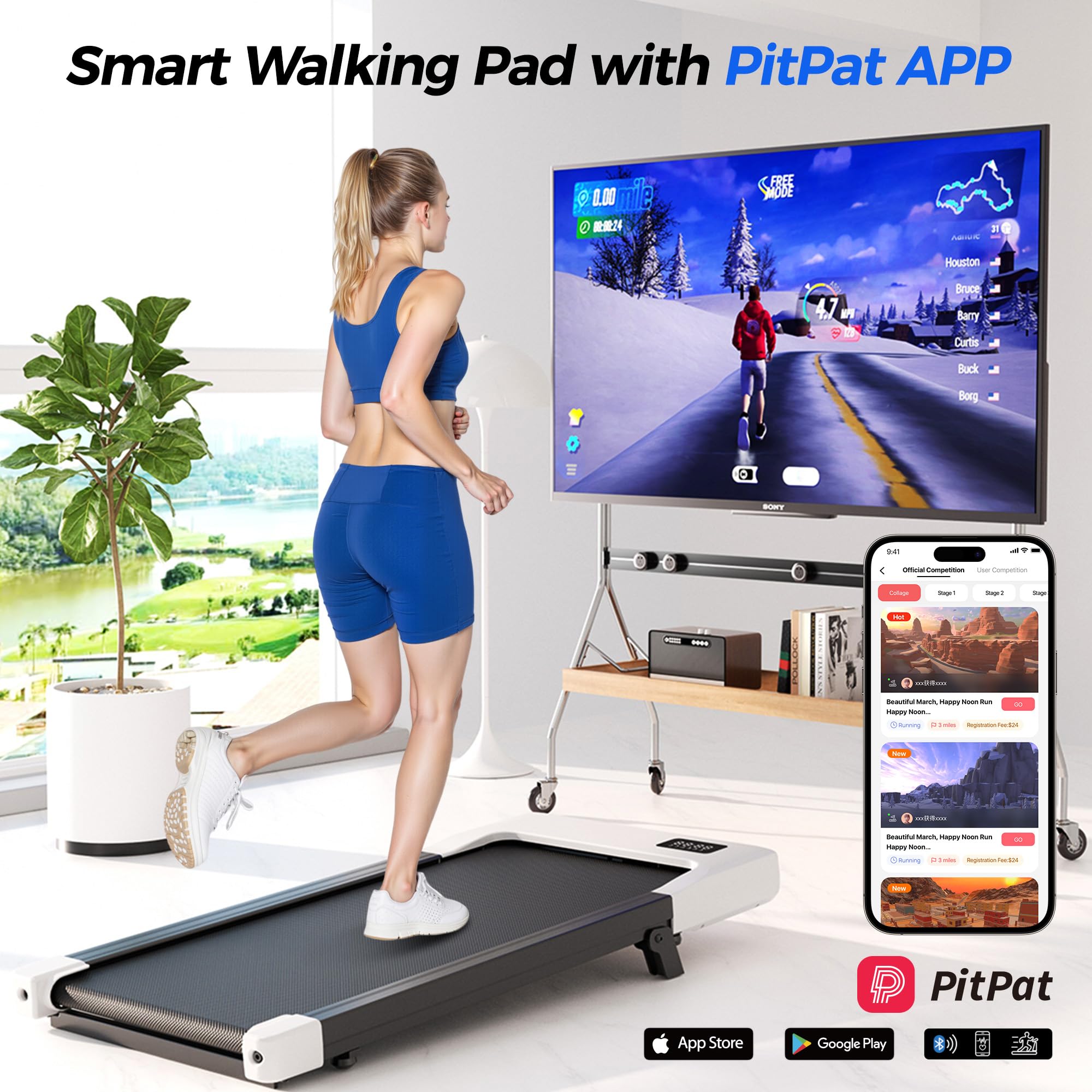 Superun BA09 Under Desk Treadmill,Walking Pad（belt length: 90cm）（694743407570；769261721184）