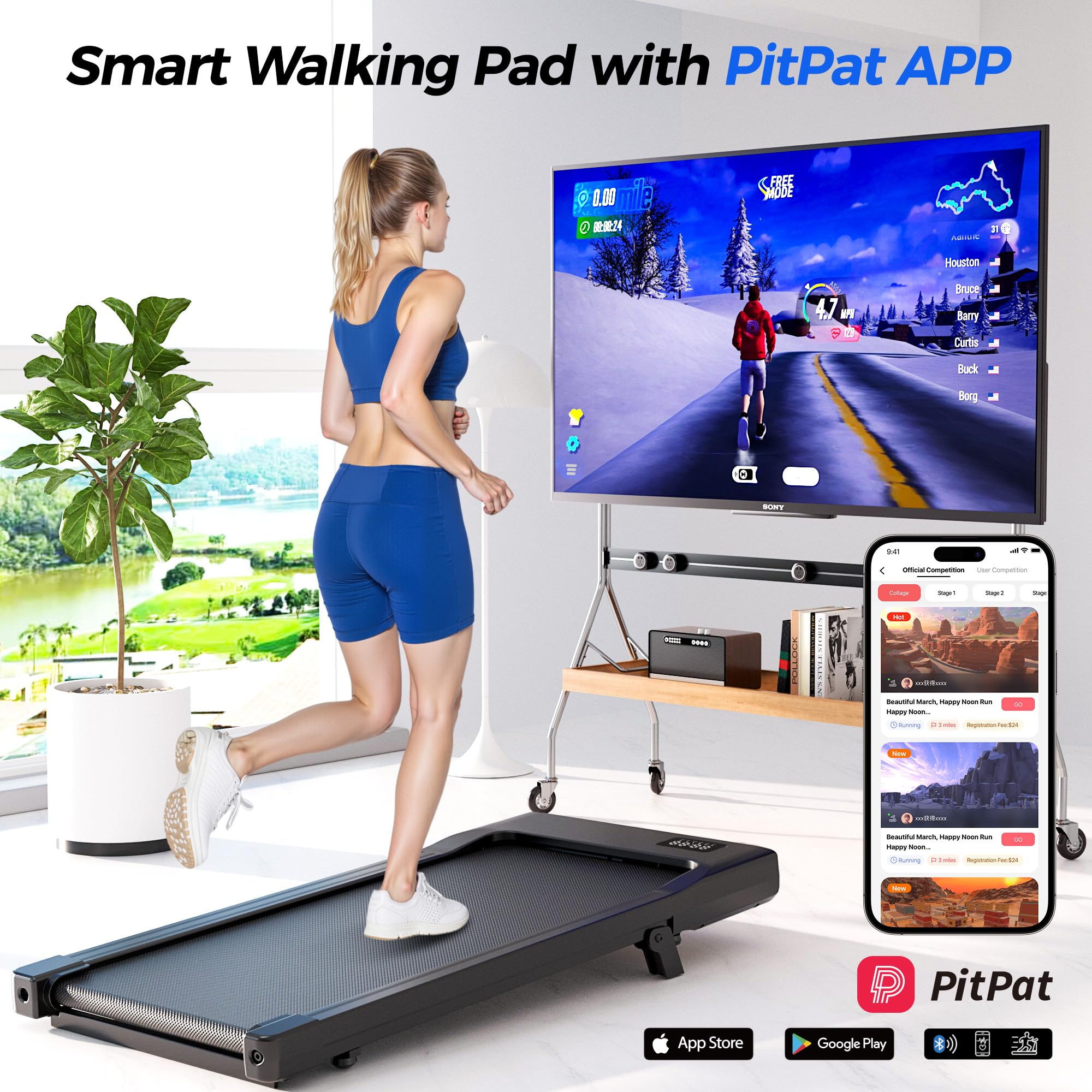 Superun BA09 Under Desk Treadmill,Walking Pad（belt length: 90cm）（694743407570；769261721184）