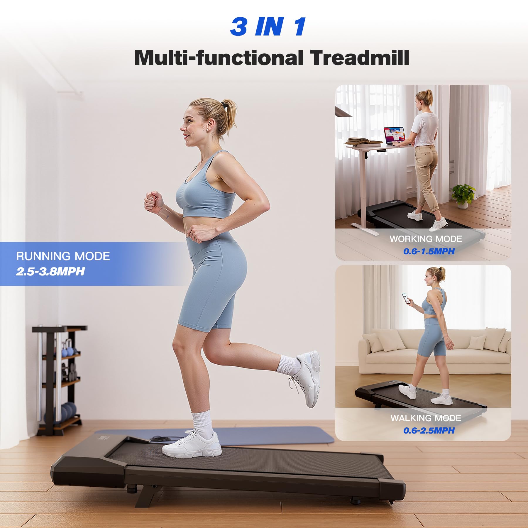 Superun BA16 Under Desk Treadmill,Walking Pad（belt length: 90cm）（199874286037）
