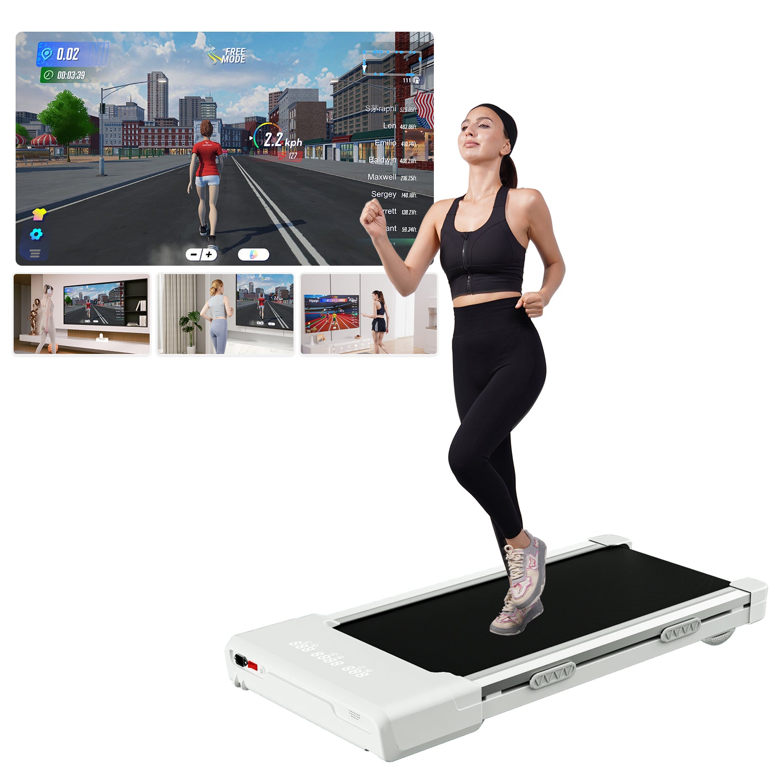 SupeRun Z10 12% Auto Incline Smart Walking Pad Treadmill with remote control