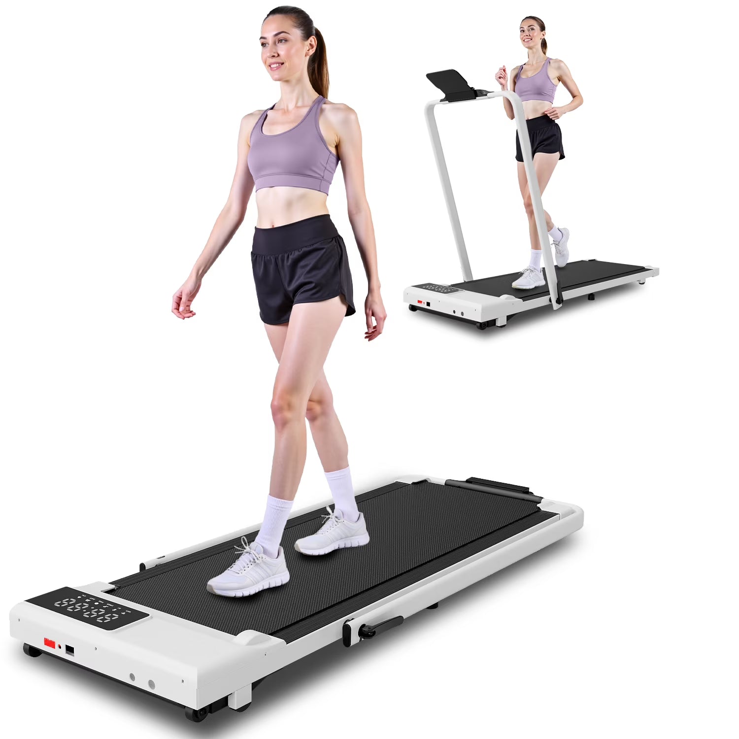 MJWW Folding Treadmill for Home,3 in 1 Under Desk Treadmill for Home&Office,Speed Range 7.5mph,300lbs Weight Capacity（CT05）