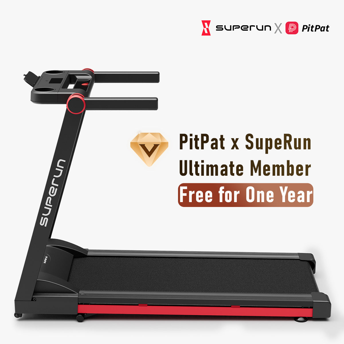 SupeRun® AS02 Inclined Foldable Smart 10 MPH Online Racing Treadmill