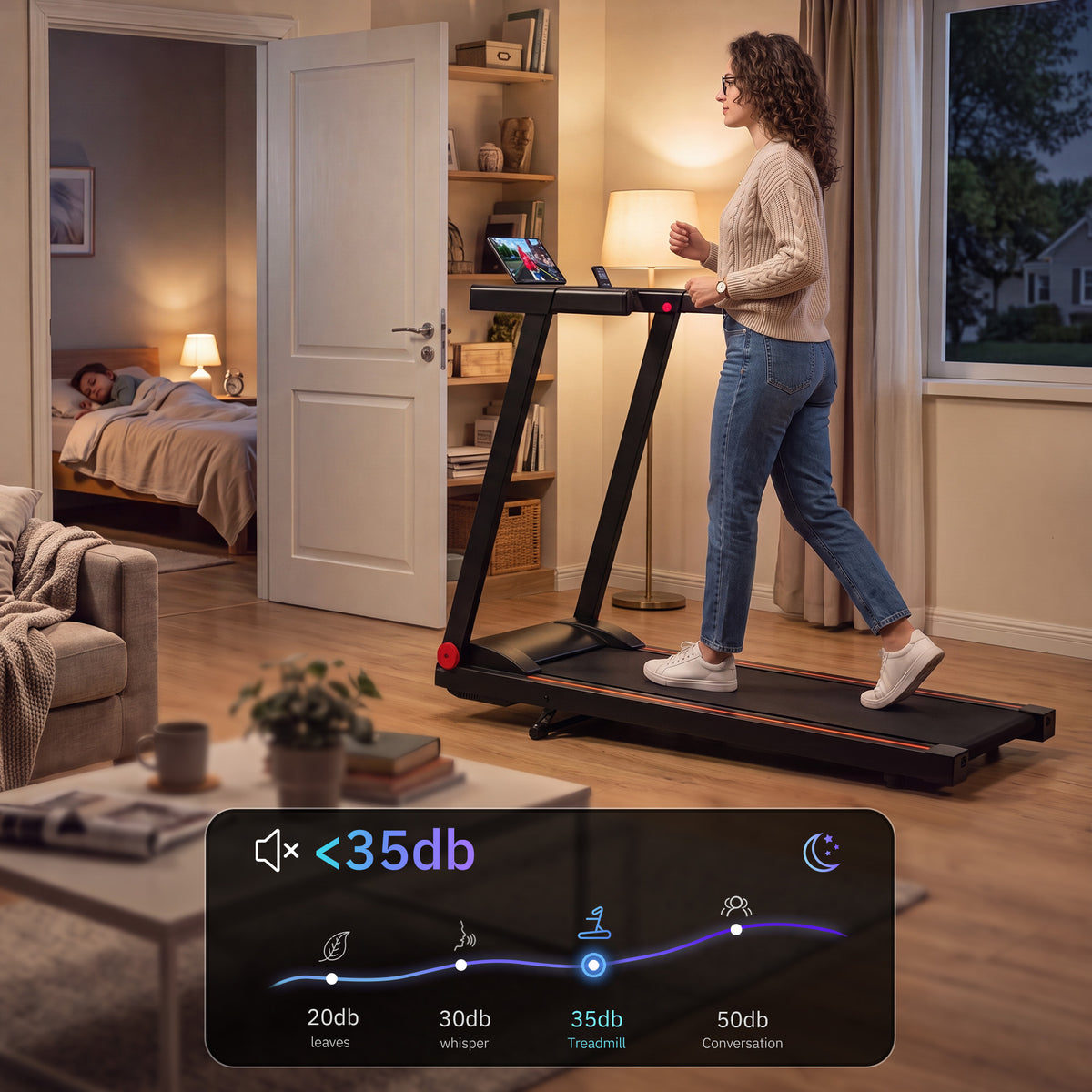 Superun RUN Pro Foldable Treadmills with Table board