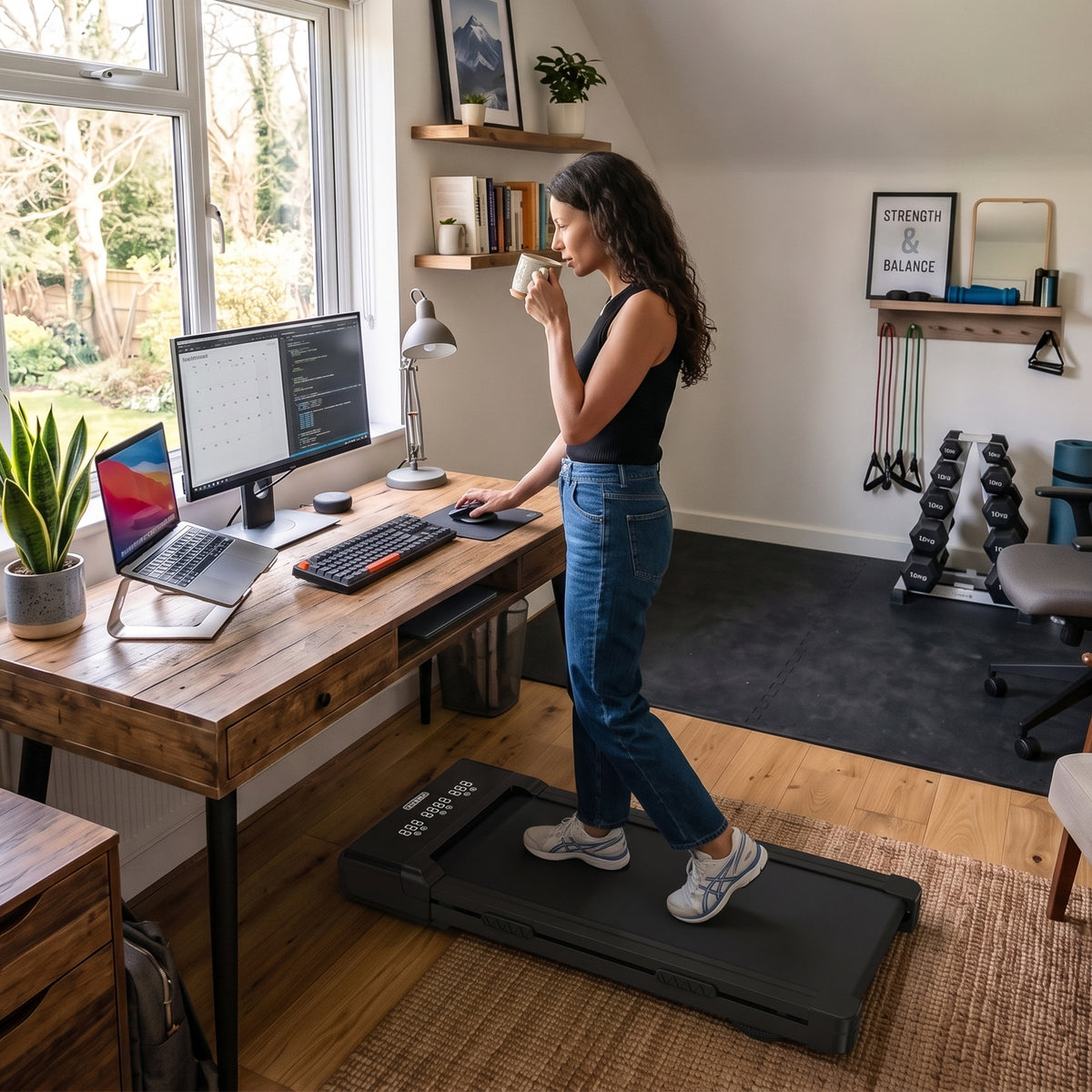 Superun Auto Incline Under Desk Treadmill