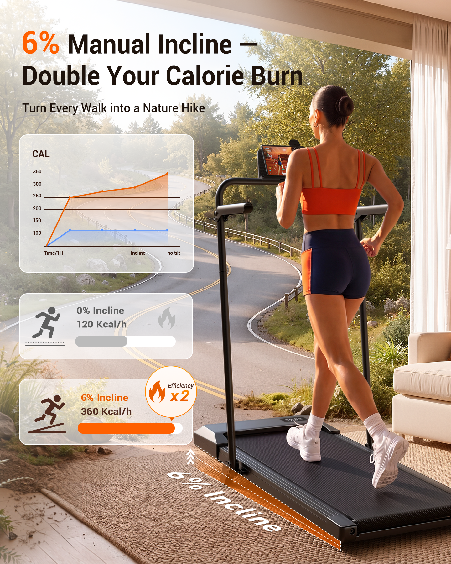 Superun Under Desk Walking Pad Treadmill – Compact Incline Home Office Fitness Walking Machine – BA16