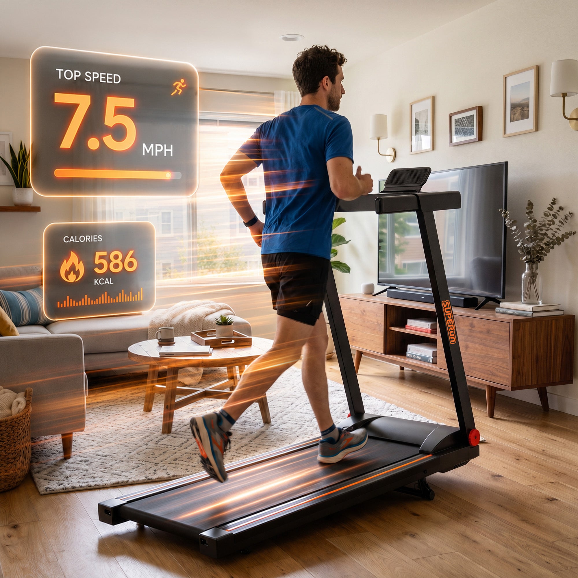 Superun RUN Pro Foldable Treadmills with Table board