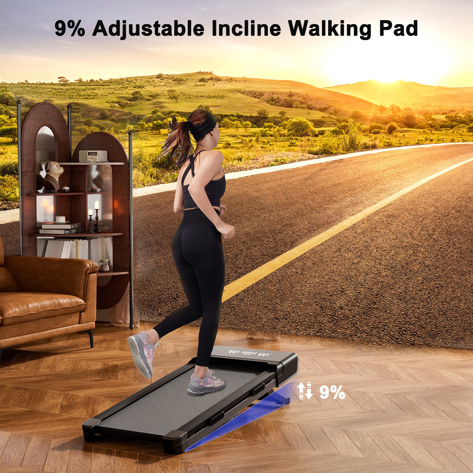 SupeRun Z10 12% Auto Incline Smart Walking Pad Treadmill with remote control