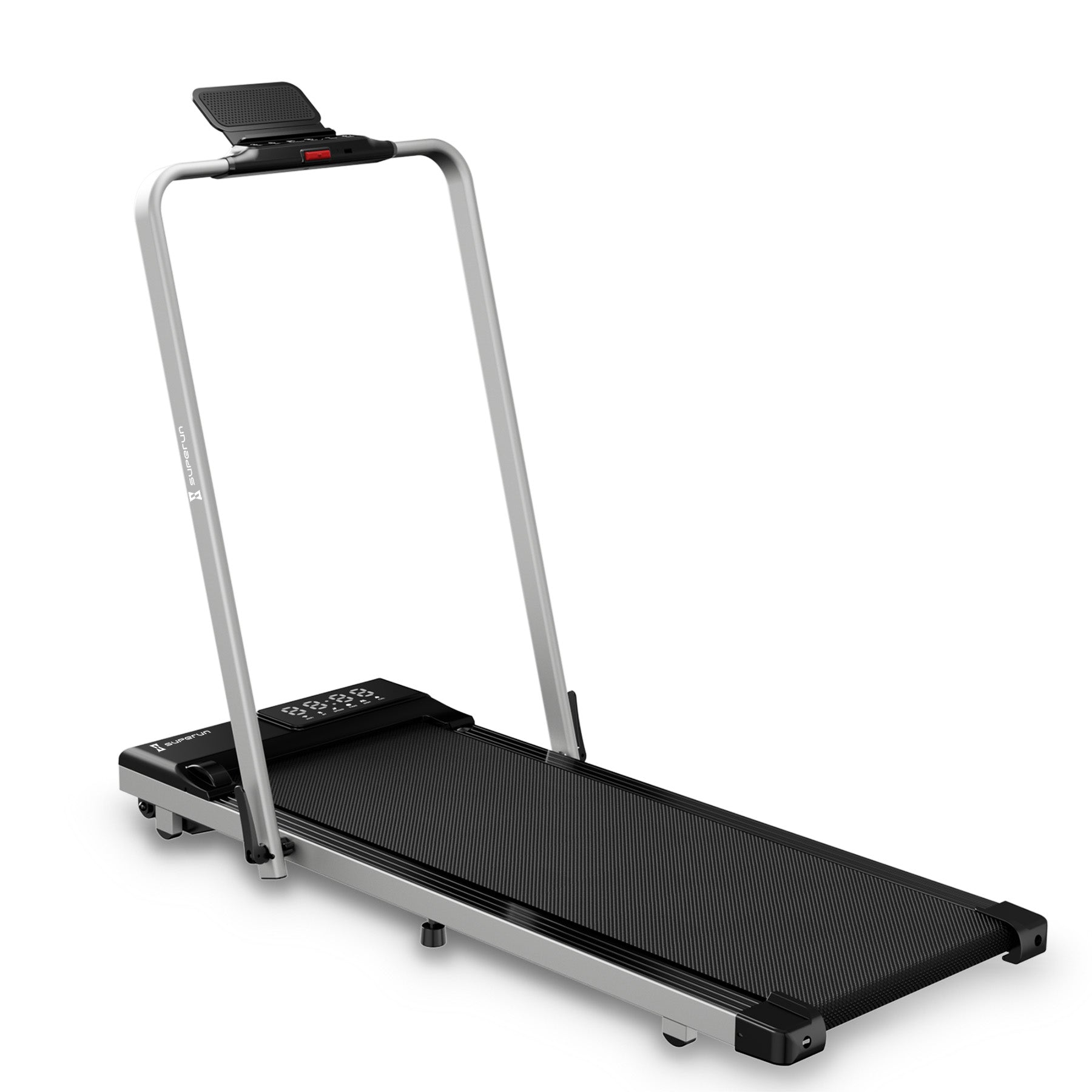 SupeRun® CT04 Foldable 2 in 1 Smart Walking Pad Treadmill with Handrail - Silver