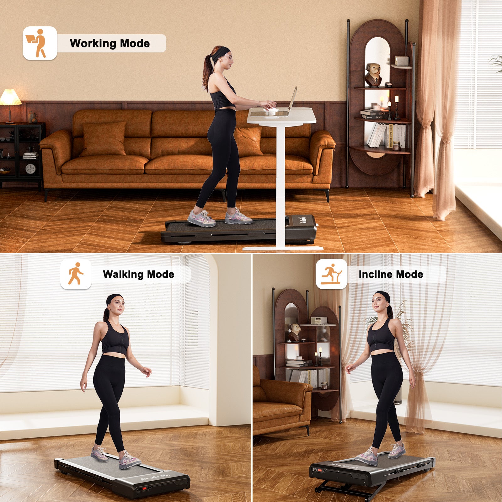 SupeRun Z10 12% Auto Incline Smart Walking Pad Treadmill with remote control