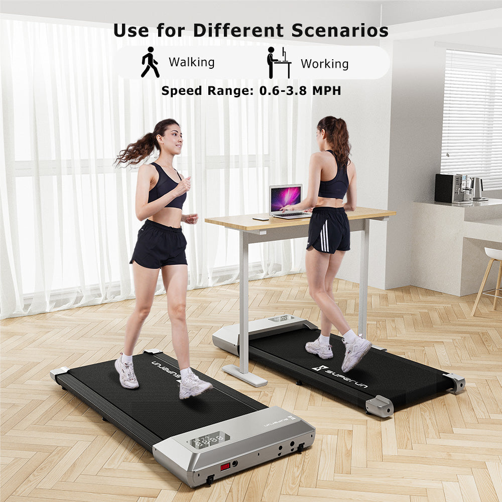 SuperFit 0.6-3.8MPH Walking Pad Under Desk Treadmill with Remote Control  and LED Display Pink 