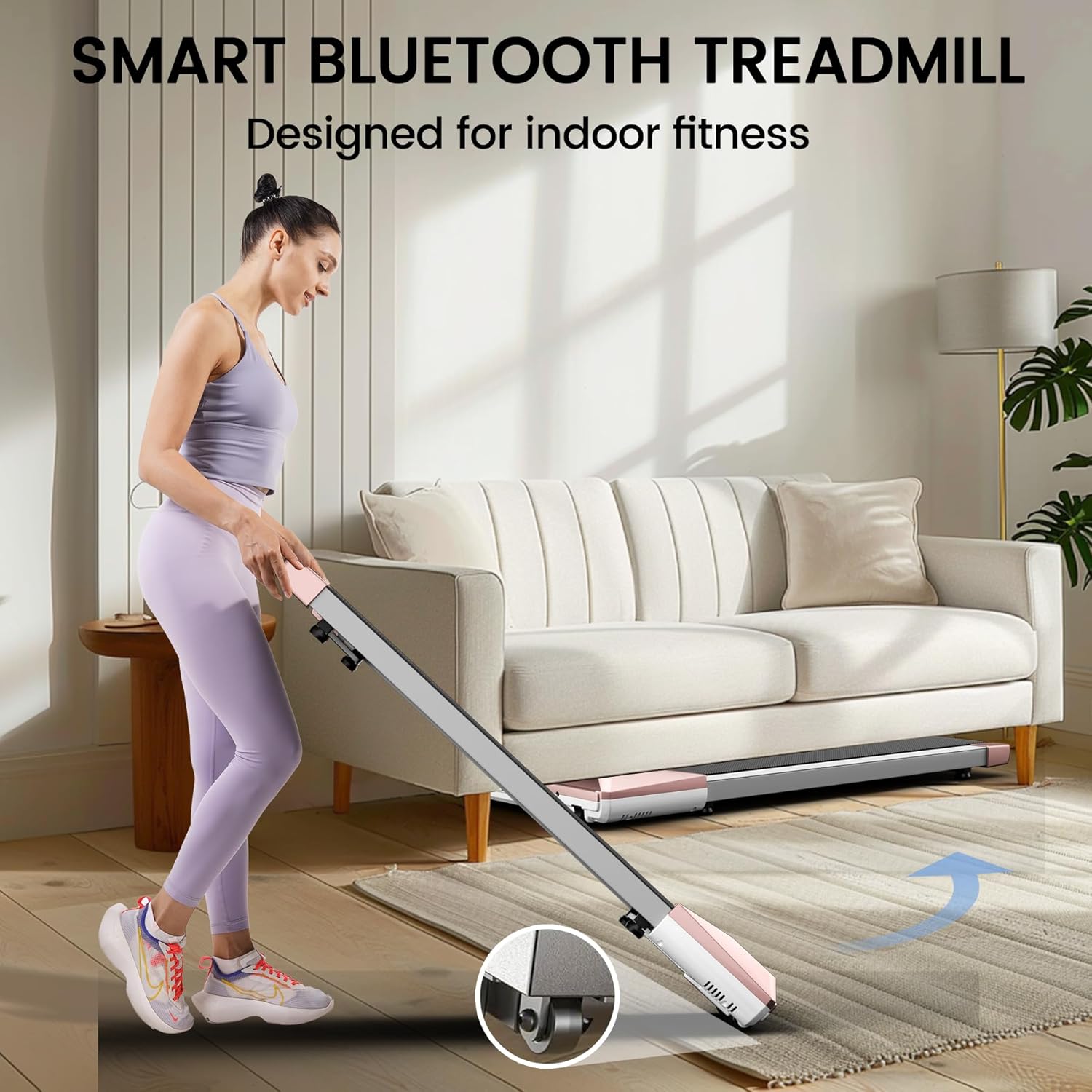 SupeRun Walking Pad, Under Desk Treadmill, 3 in 1 Portable Treadmill with Remote Control LED Display, 2.5 HP Quiet Walking Jogging Machine for Office Home Use, 300 Lbs Capacity