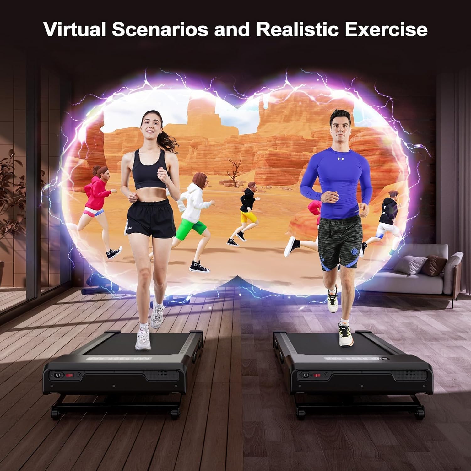 SupeRun Walking Pad with 9% Auto Incline, Under Desk Treadmills for Home and Office Small Space, 2.5 HP Portable Mini Jogging Machine with APP and Remote Control and LED Display, 300 Lbs Capacity