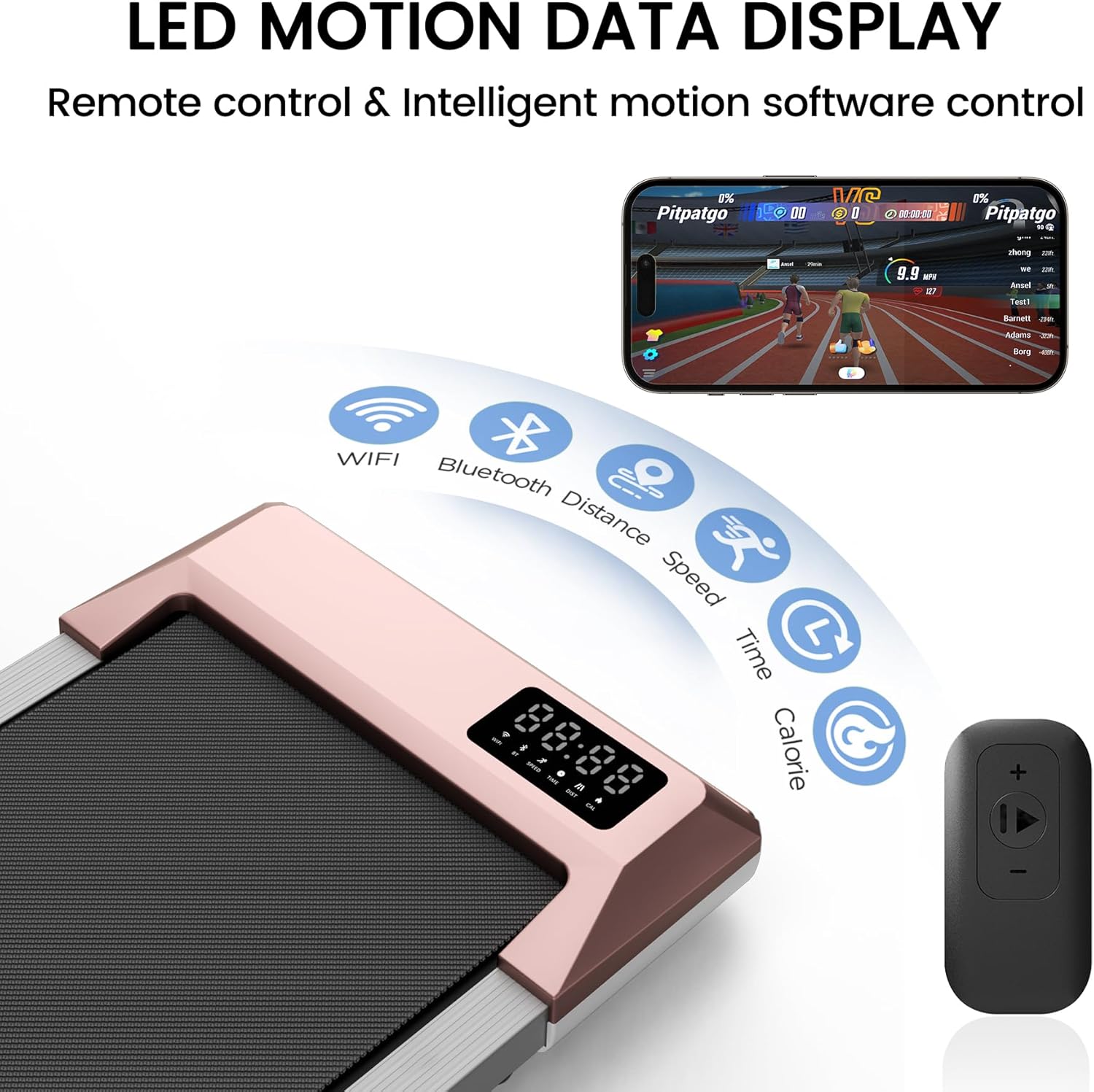SupeRun Walking Pad, Under Desk Treadmill, 3 in 1 Portable Treadmill with Remote Control LED Display, 2.5 HP Quiet Walking Jogging Machine for Office Home Use, 300 Lbs Capacity