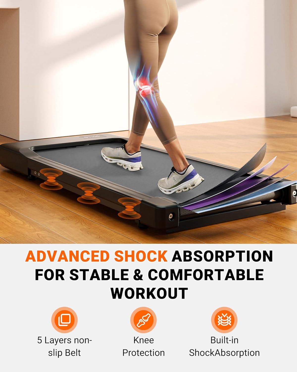 SupeRun Walking Pad, Under Desk Treadmill, 3 in 1 Portable Treadmill with Remote Control LED Display, 2.5 HP Quiet Walking Jogging Machine for Office Home Use, 250 Lbs Capacity