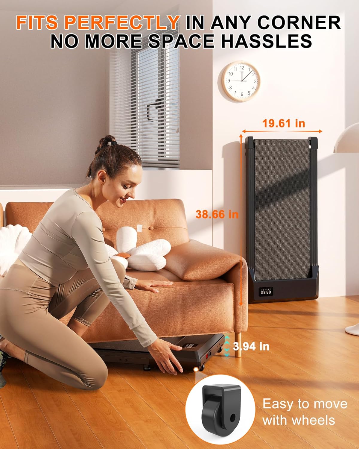 SupeRun Walking Pad, Under Desk Treadmill, 3 in 1 Portable Treadmill with Remote Control LED Display, 2.5 HP Quiet Walking Jogging Machine for Office Home Use, 250 Lbs Capacity