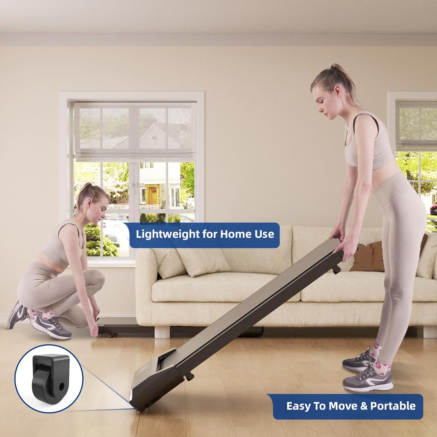 SupeRun Walking Pad, Under Desk Treadmill, 3 in 1 Portable Treadmill with Remote Control LED Display, 2.5 HP Quiet Walking Jogging Machine for Office Home Use, 250 Lbs Capacity