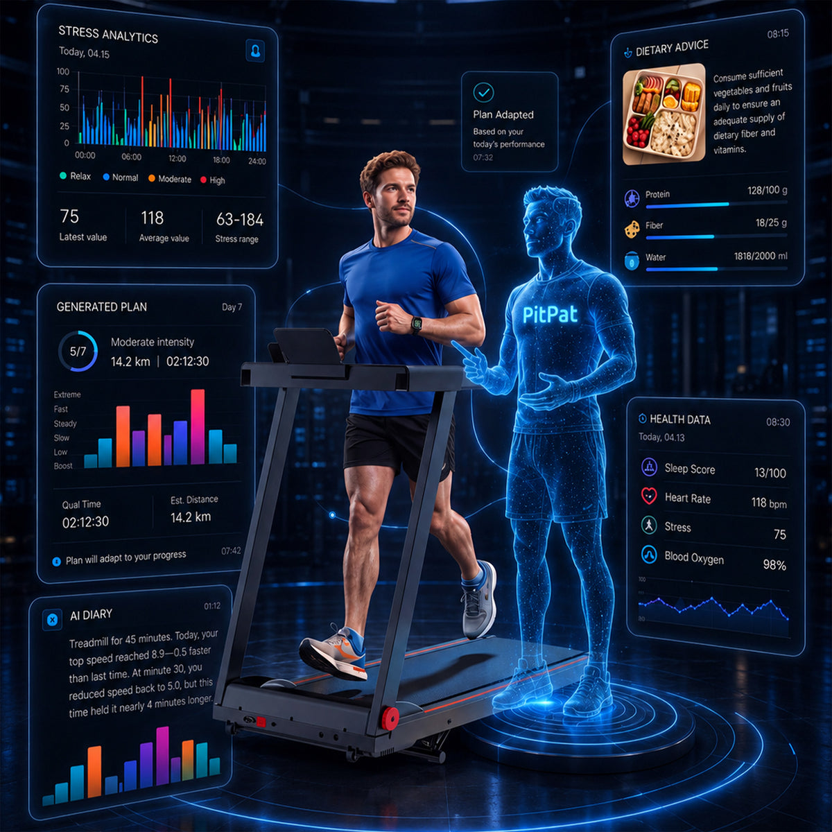 Superun RUN Pro Foldable Treadmills with Table board