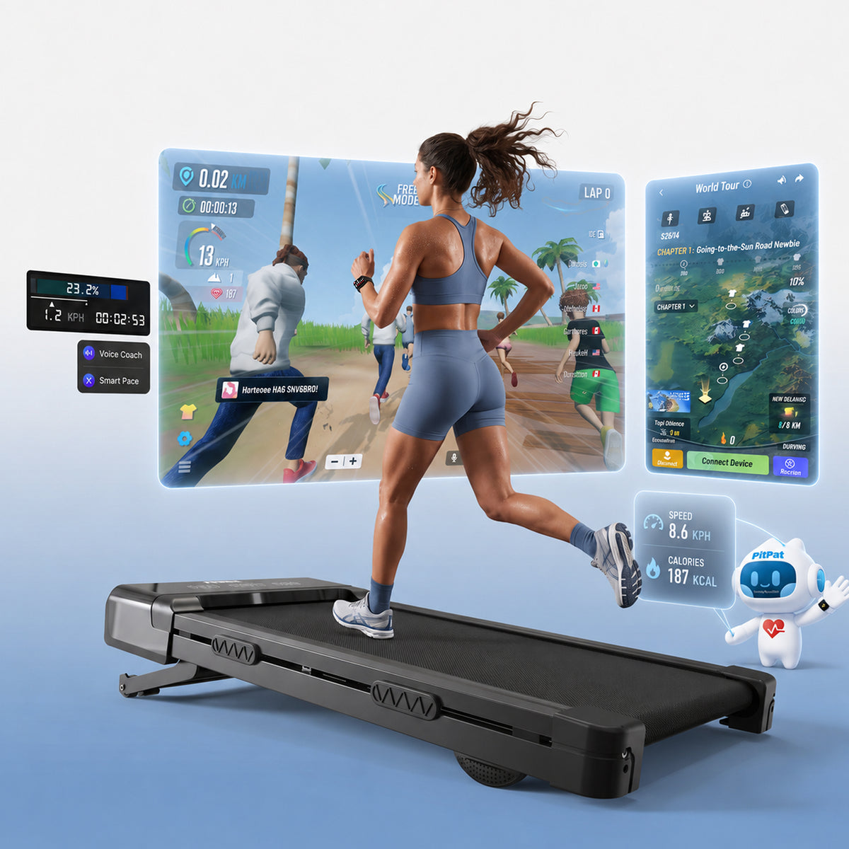 Superun Auto Incline Under Desk Treadmill
