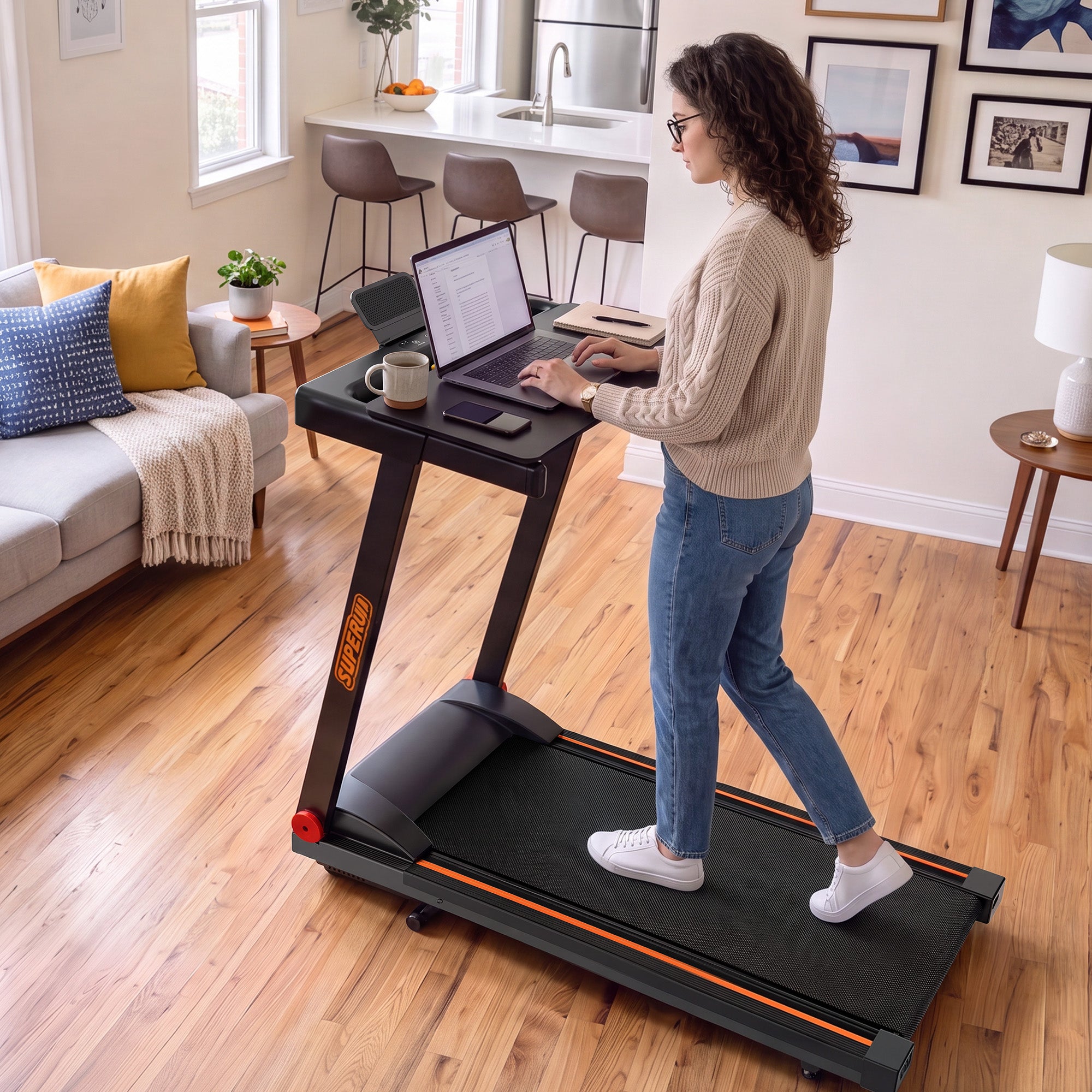 Superun RUN Pro Foldable Treadmills with Table board