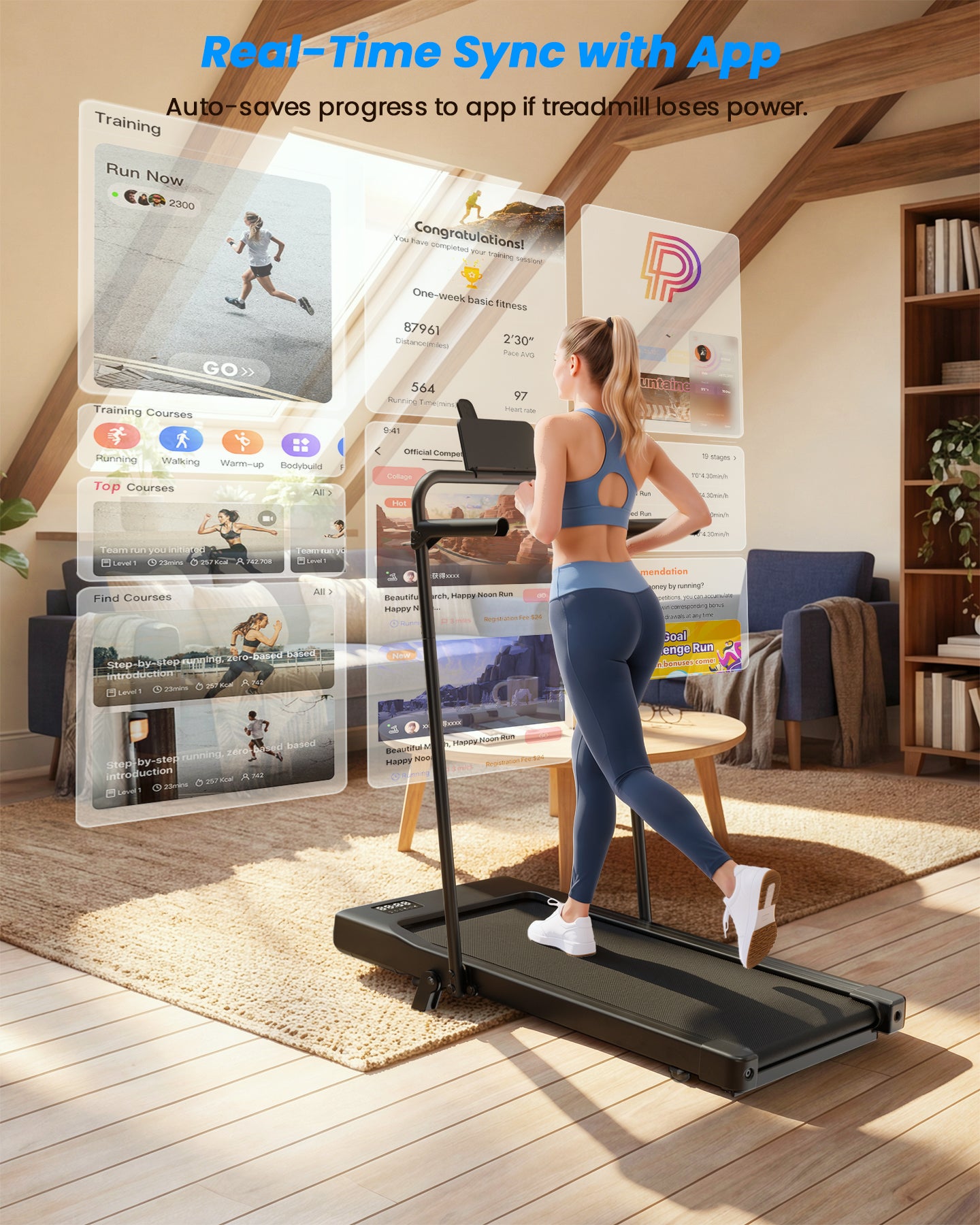 Superun Under Desk Walking Pad Treadmill – Compact Incline Home Office Fitness Walking Machine – BA09