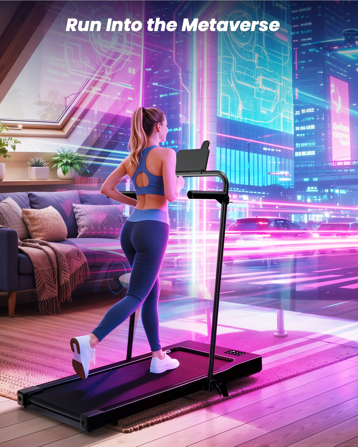 Superun Under Desk Walking Pad Treadmill – Compact Incline Home Office Fitness Walking Machine – BA09